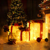 LED Christmas Light Up Sparkle Gift Boxes with Wool