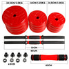 ZERRO Dumbbell with Barbell Bar 2 x 10 kg, 2 x 15 kg, 2 x 20 kg Red