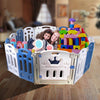 Foldable Baby Playpen Blue White