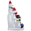 Self Inflating LED Snowman Tower White