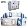 Foldable Baby Playpen Blue White