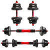ZERRO 2in1 Dumbbell & Barbell Set with Handle Adjustable Black