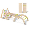 CCLIFE Klettergerüst Indoor Kletterdreieck mit Rutsche und Kletterbogen ab 1 jahr Montessori Pikler Dreieck