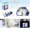 Foldable Baby Playpen Blue White
