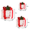 LED Christmas Light Up Sparkle Gift Boxes with Polyester Threads