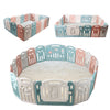 Foldable Baby Playpen Blue White Pink