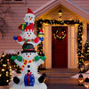Self Inflating LED Snowman Tower White