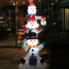 Self Inflating LED Snowman Tower White