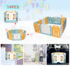 Foldable Baby Playpen Yellow White Green