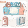 Foldable Baby Playpen Blue White Pink