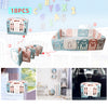 Foldable Baby Playpen Blue White Pink
