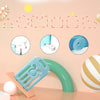 Foldable Baby Playpen Yellow White Green