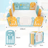 Foldable Baby Playpen Yellow White Green