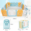 Foldable Baby Playpen Yellow White Green