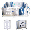 Foldable Baby Playpen Blue White