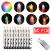 Silver LED Christmas Candle Lights 20 30 40 pcs