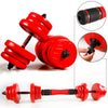 ZERRO Dumbbell with Barbell Bar 2 x 10 kg, 2 x 15 kg, 2 x 20 kg Red