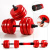 ZERRO Dumbbell with Barbell Bar 2 x 10 kg, 2 x 15 kg, 2 x 20 kg Red
