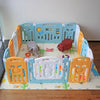 Foldable Baby Playpen Yellow White Green