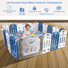 Foldable Baby Playpen Blue White