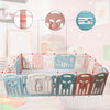 Foldable Baby Playpen Blue White Pink