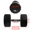 ZERRO Rubber Dumbbells Set with Solid Handle Weights 12 pcs