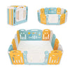 Foldable Baby Playpen Yellow White Green