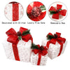 LED Christmas Light Up Sparkle Gift Boxes with Wool