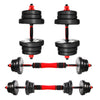 ZERRO 2in1 Dumbbell & Barbell Set with Handle Adjustable Black