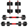 ZERRO 2in1 Dumbbell & Barbell Set with Handle Adjustable Black