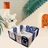 Foldable Baby Playpen Blue White