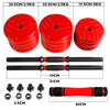 ZERRO Dumbbell with Barbell Bar 2 x 10 kg, 2 x 15 kg, 2 x 20 kg Red