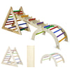 CCLIFE Klettergerüst Indoor Kletterdreieck mit Rutsche und Kletterbogen ab 1 jahr Montessori Pikler Dreieck
