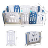 Foldable Baby Playpen Blue White