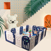 Foldable Baby Playpen Blue White