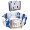 Foldable Baby Playpen Blue White