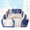 Foldable Baby Playpen Blue White