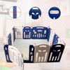 Foldable Baby Playpen Blue White