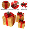 LED Christmas Light Up Sparkle Gift Boxes with Cotton Threads