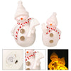 Battery Operated LED Lights Snowman Wax