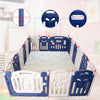 Foldable Baby Playpen Blue White