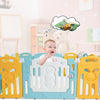 Foldable Baby Playpen Yellow White Green
