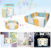 Foldable Baby Playpen Yellow White Green