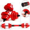 ZERRO Dumbbell with Barbell Bar 2 x 10 kg, 2 x 15 kg, 2 x 20 kg Red