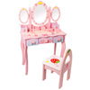 Dressing Table for Kids with Stool & Mirror Pink
