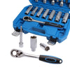 Shock Absorber Socket Tool Set includes Reversible Ratchet Bit Hexagon Sockets 1/2 Drive 18 Pieces