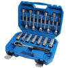 Shock Absorber Socket Tool Set includes Reversible Ratchet Bit Hexagon Sockets 1/2 Drive 18 Pieces