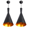 Ceiling Light Cone Black 2 pcs