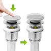 Basin Sink Waste Chrome Slotted Pop UP Click Clack with Overflow