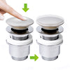 Basin Sink Waste Chrome Slotted Pop UP Click Clack with Overflow